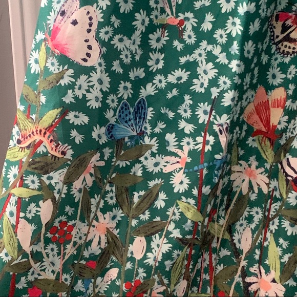 NWT Noracora Green Short Sleeve Floral Shift Dress Size Small - Picture 6 of 9